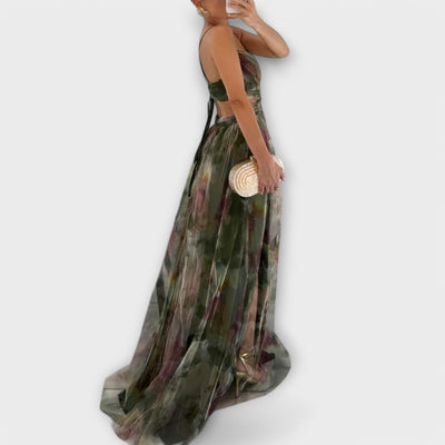 Anna | Vestido largo con cuerpo entallado.