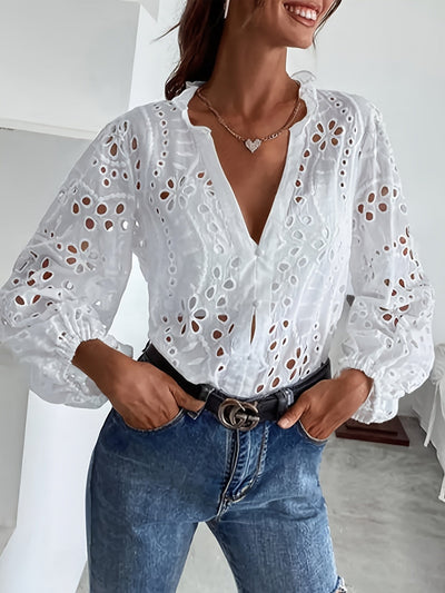 Roselina | Blusa bordada de manga larga