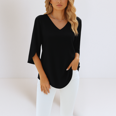 Sophie | Blusa elegante con escote en V y mangas abiertas.