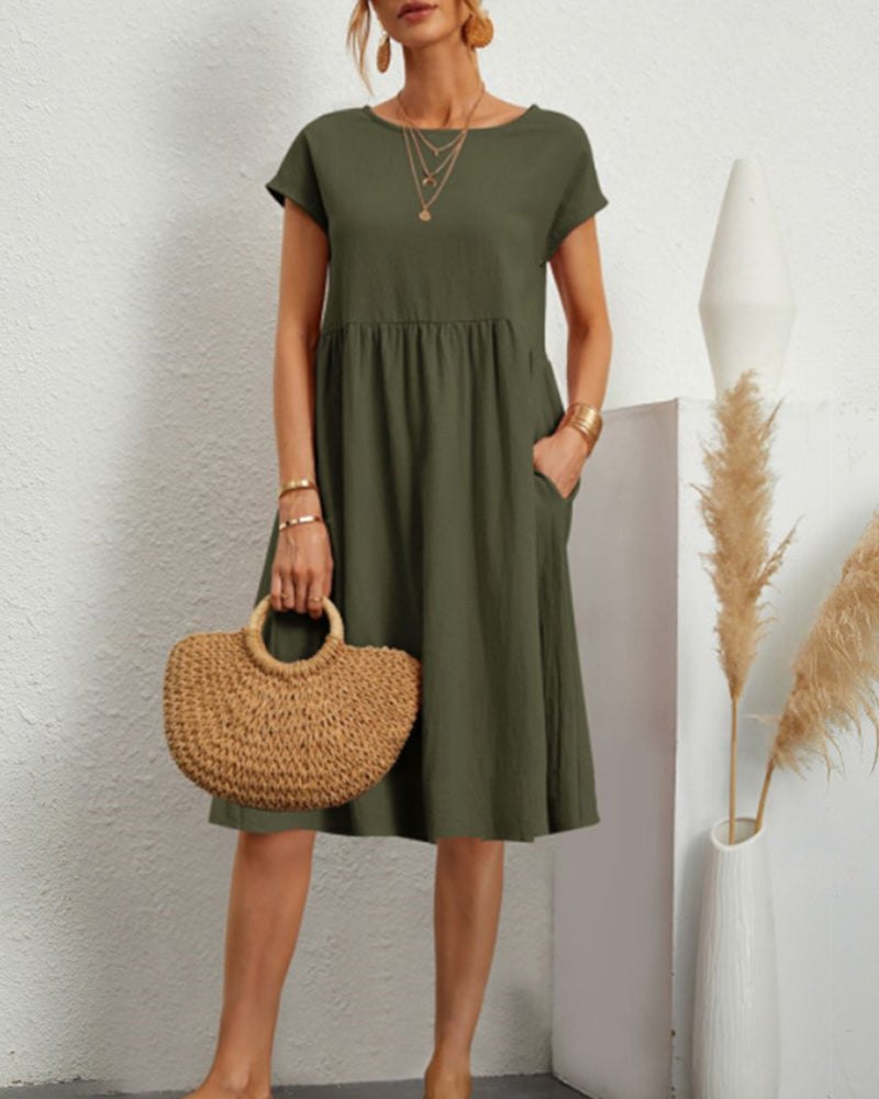 Jane | Vestido suelto clásico y cómodo con escote redondo