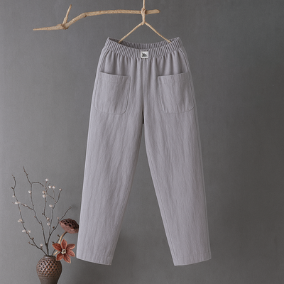 Erika | Pantalones relajados de algodón y lino con cintura elástica