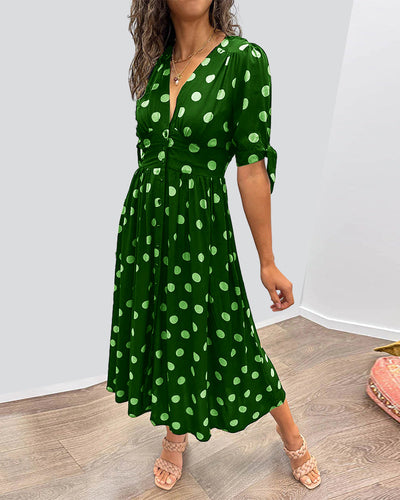 Nipa | Vestido de lunares con escote en V