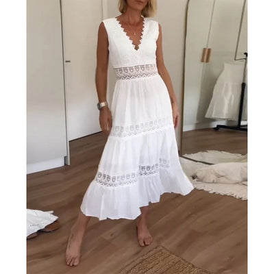 Charlotte | Vestido de encaje artesanal con escote en V