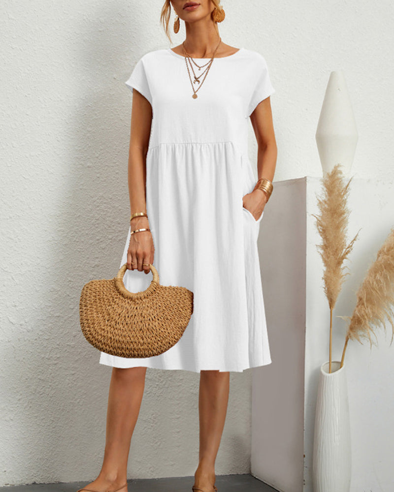 Jane | Vestido suelto clásico y cómodo con escote redondo