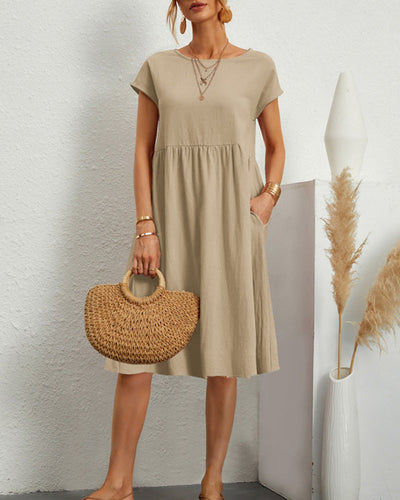 Jane | Vestido suelto clásico y cómodo con escote redondo