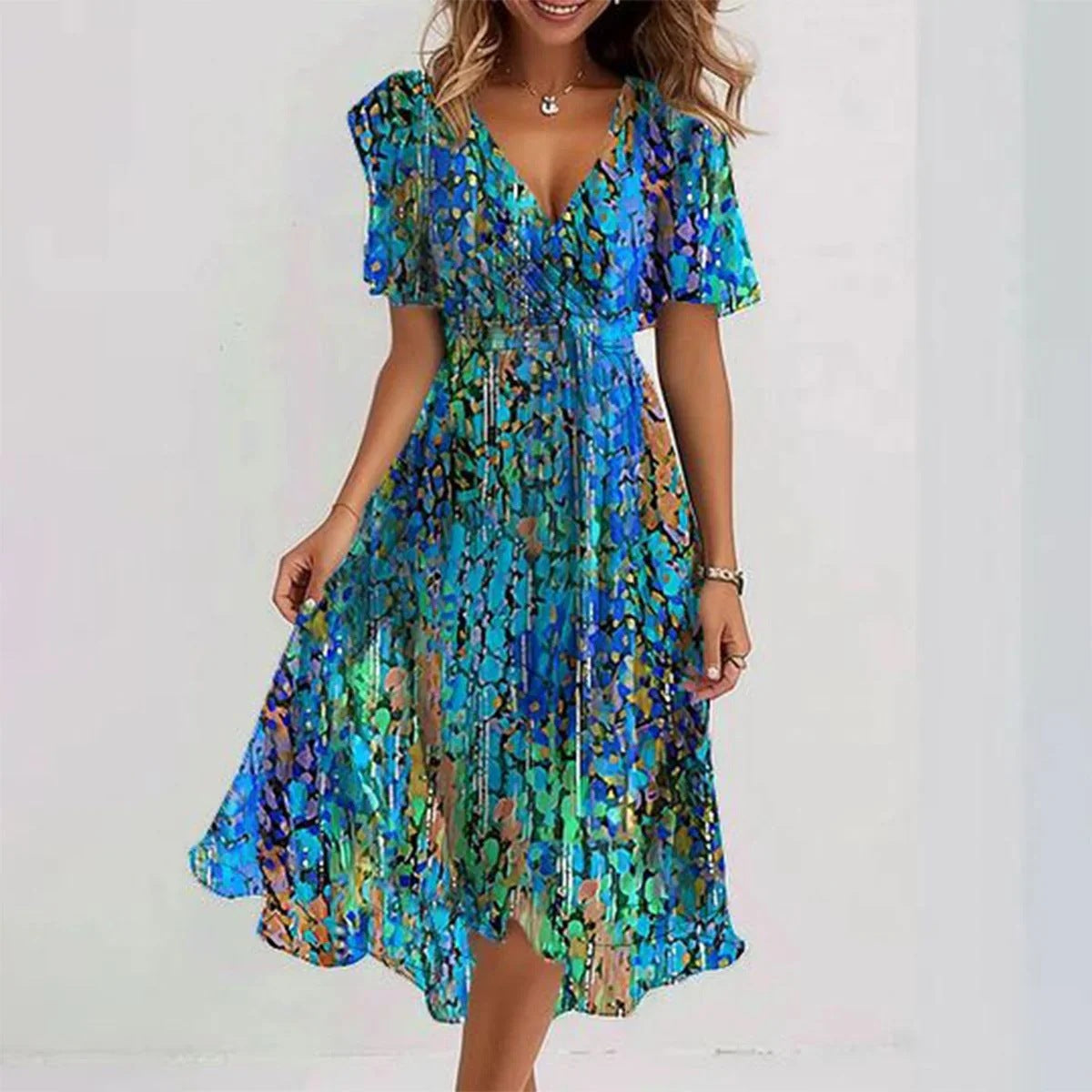 Lina | Vestido elegante con mangas cortas