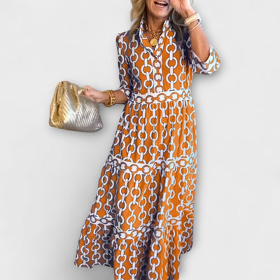 Isabelle | Vestido midi con cuello de camisa
