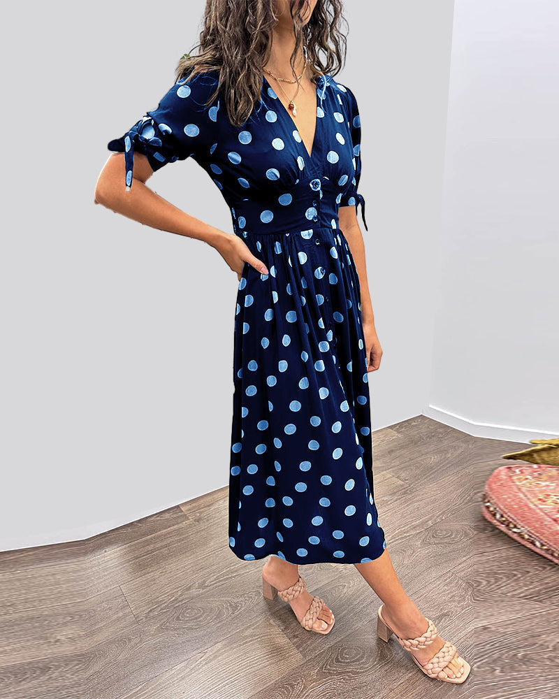 Nipa | Vestido de lunares con escote en V