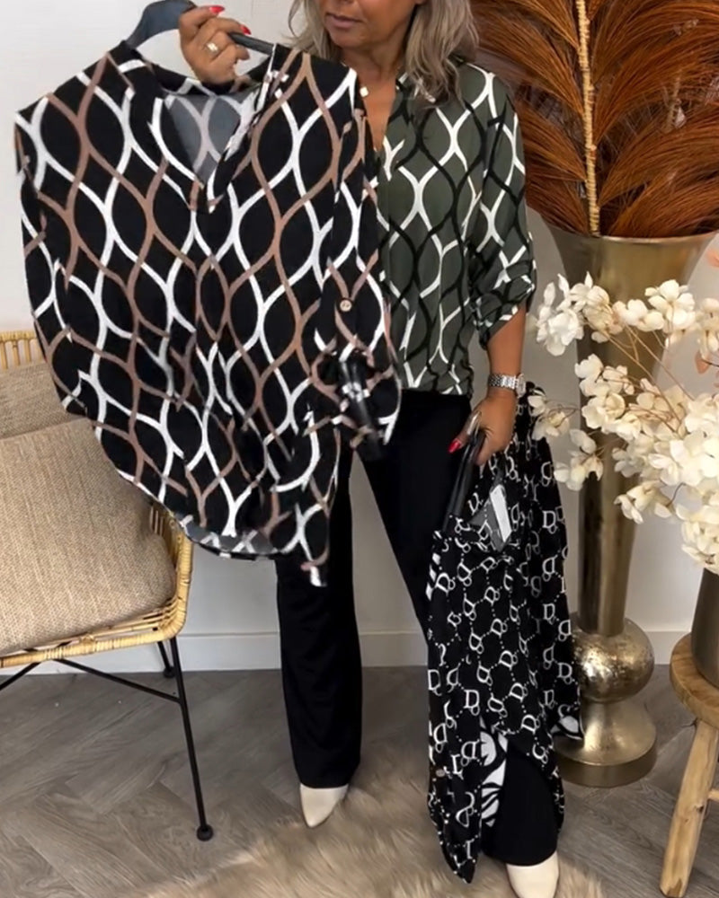 Tanya | Blusa casual con mangas largas y patrón elegante