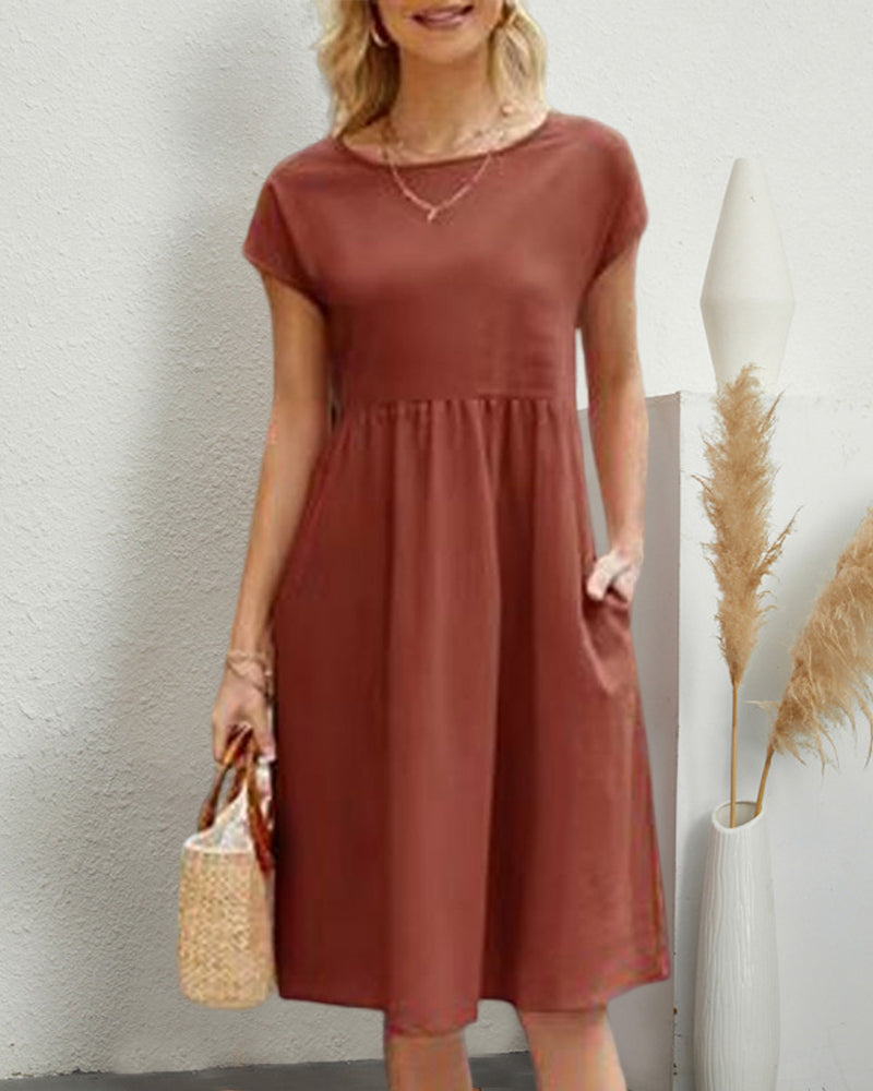 Jane | Vestido suelto clásico y cómodo con escote redondo