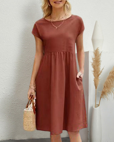 Jane | Vestido suelto clásico y cómodo con escote redondo