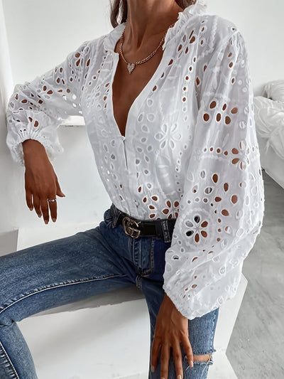 Roselina | Blusa bordada de manga larga