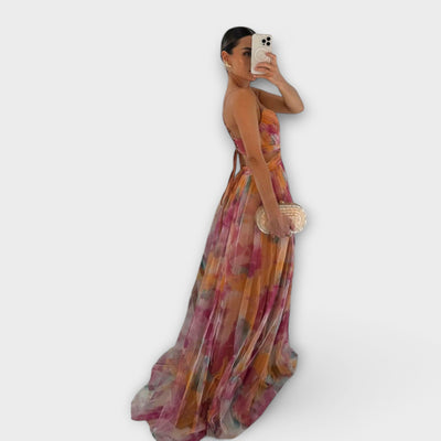 Anna | Vestido largo con cuerpo entallado.