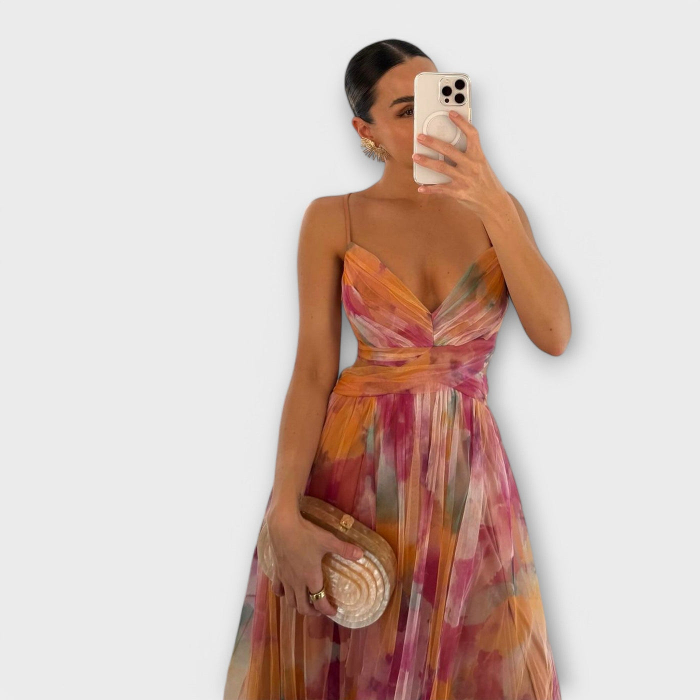 Anna | Vestido largo con cuerpo entallado.