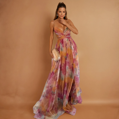Anna | Vestido largo con cuerpo entallado.