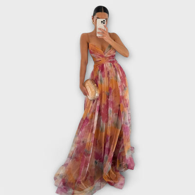 Anna | Vestido largo con cuerpo entallado.