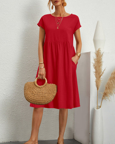 Jane | Vestido suelto clásico y cómodo con escote redondo