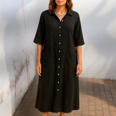 Melanie | Vestido camisero casual hasta el tobillo estilo Ibiza