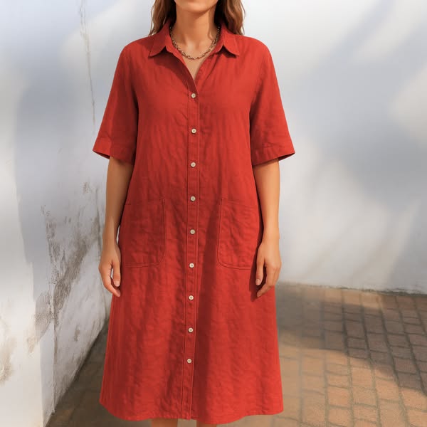 Melanie | Vestido camisero casual hasta el tobillo estilo Ibiza