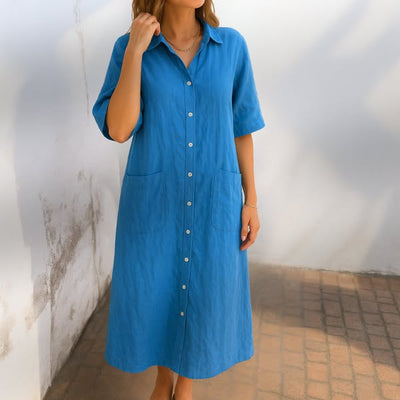 Melanie | Vestido camisero casual hasta el tobillo estilo Ibiza
