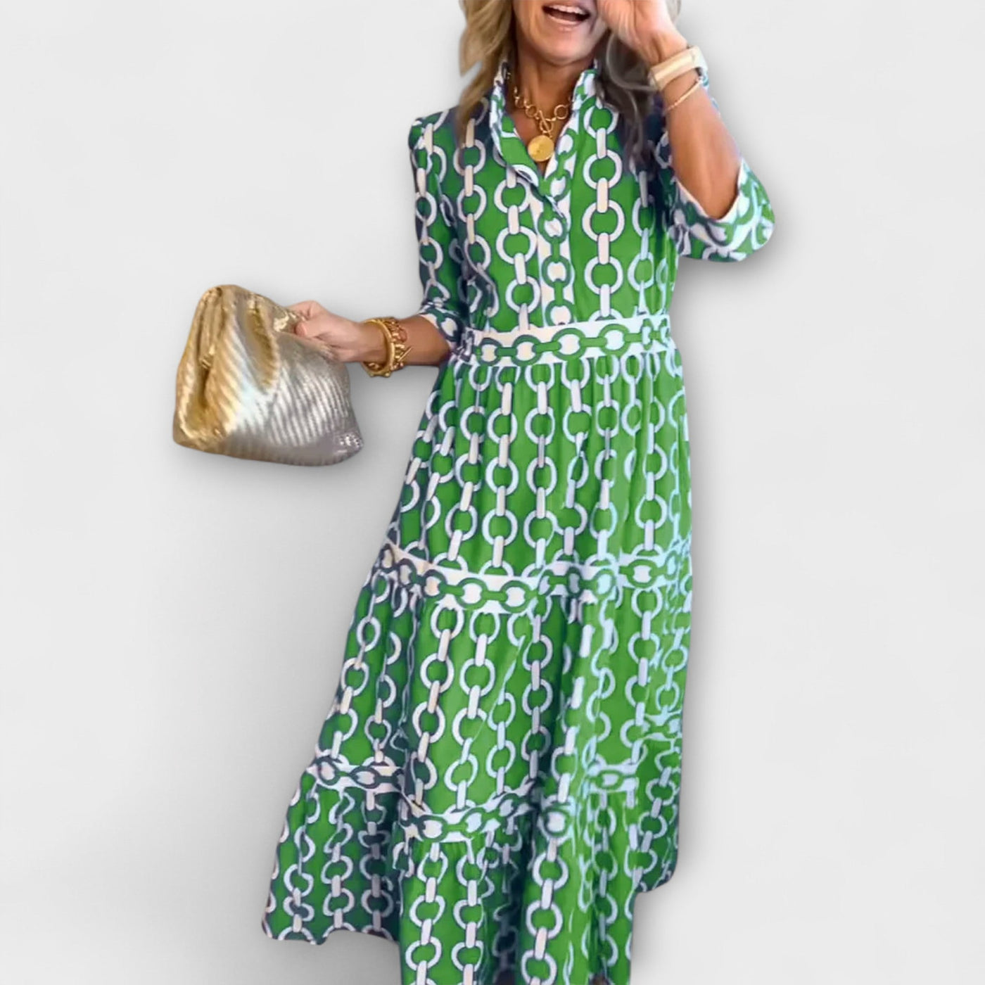 Isabelle | Vestido midi con cuello de camisa