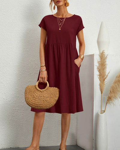 Jane | Vestido suelto clásico y cómodo con escote redondo
