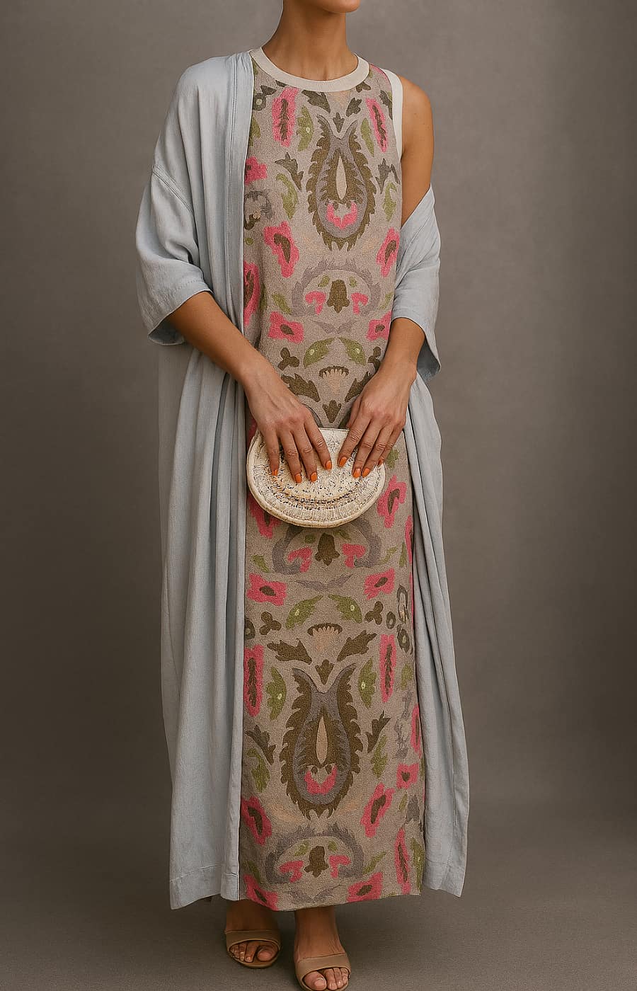 Raffaella | Vestido largo elegante con estola a juego