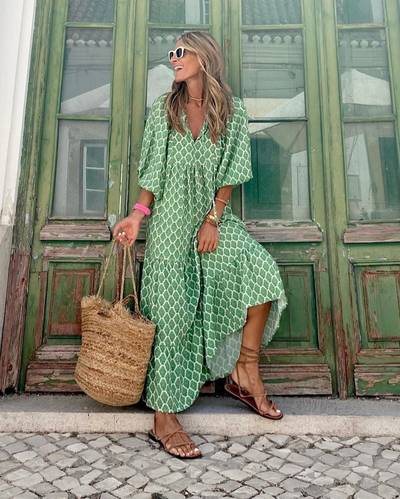 Elin | Maxi vestido boho de algodón