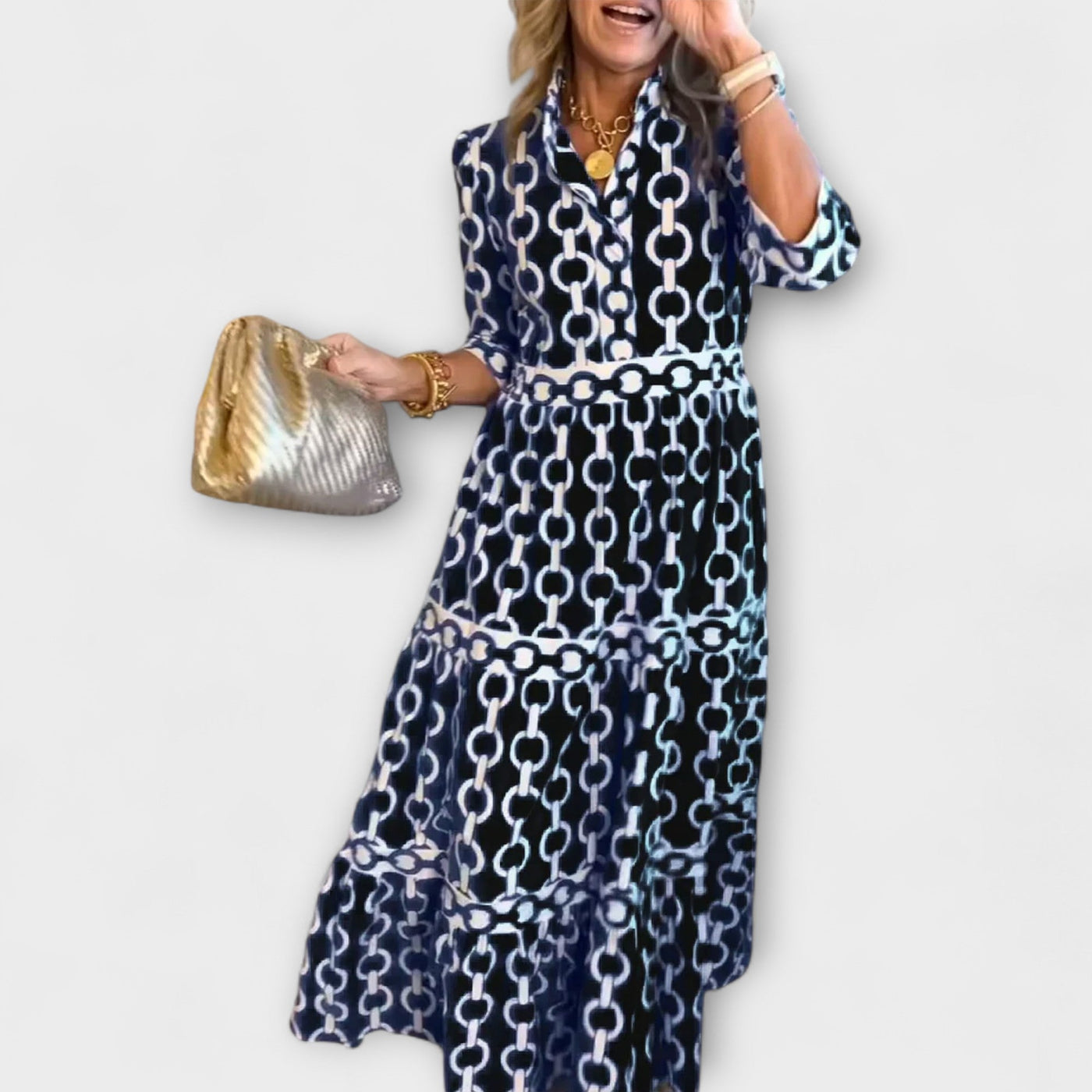 Isabelle | Vestido midi con cuello de camisa