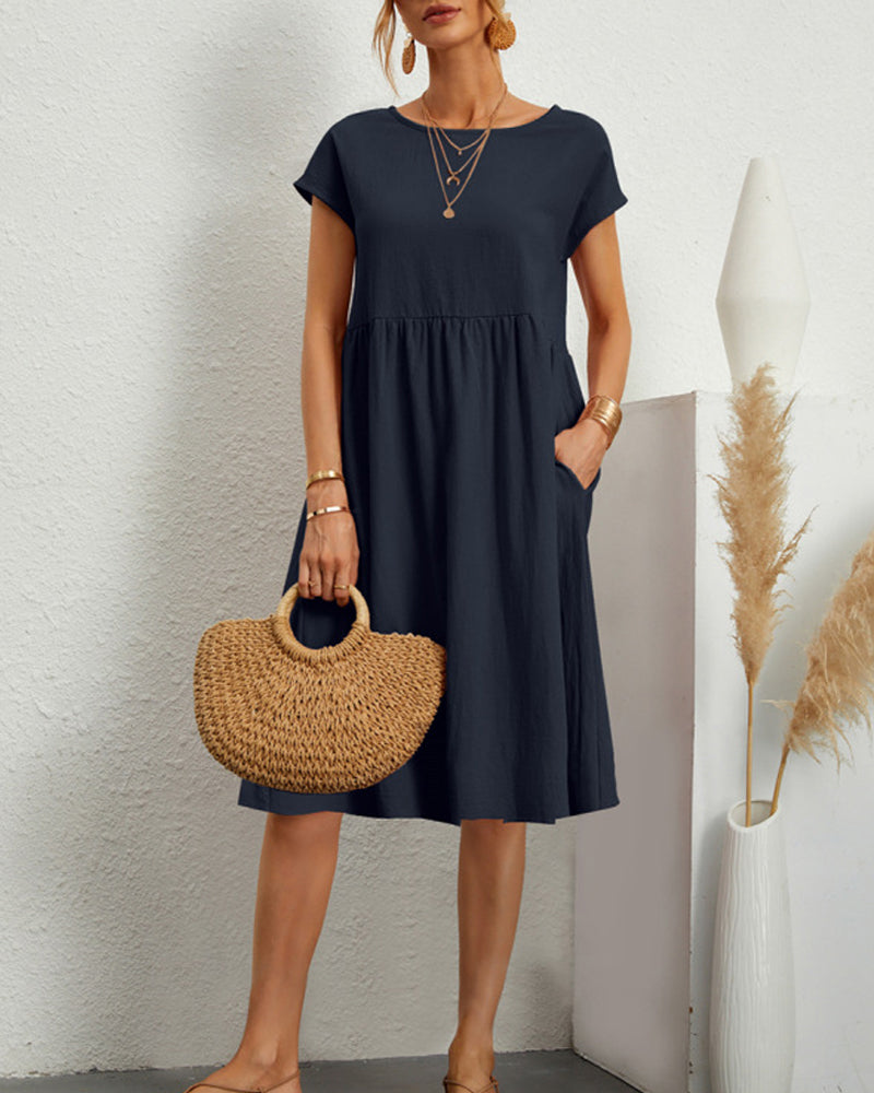 Jane | Vestido suelto clásico y cómodo con escote redondo