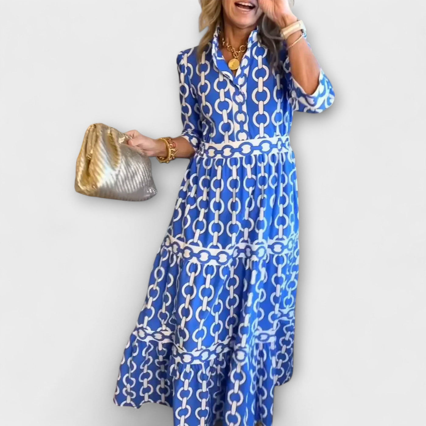 Isabelle | Vestido midi con cuello de camisa