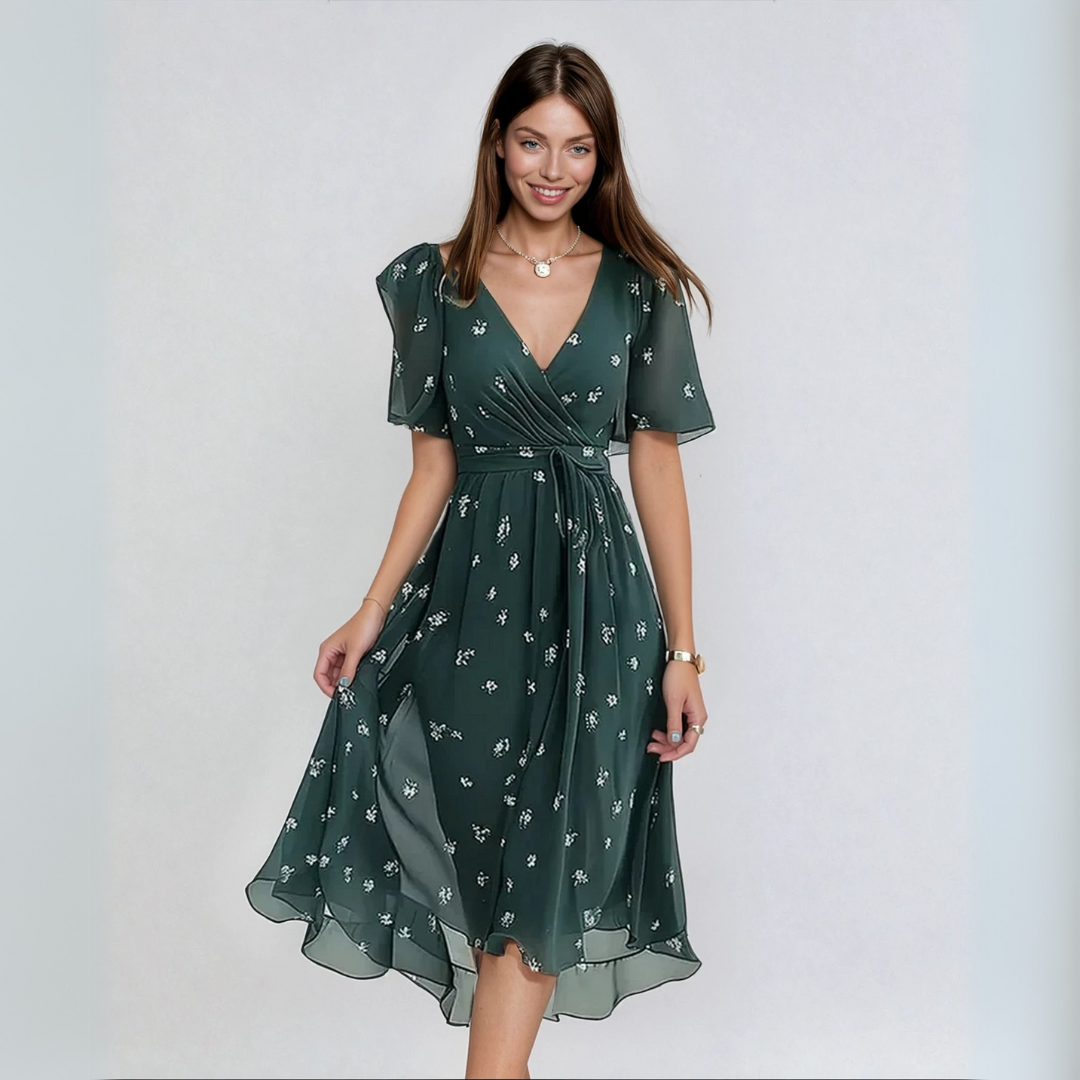 Lina | Vestido elegante con mangas cortas