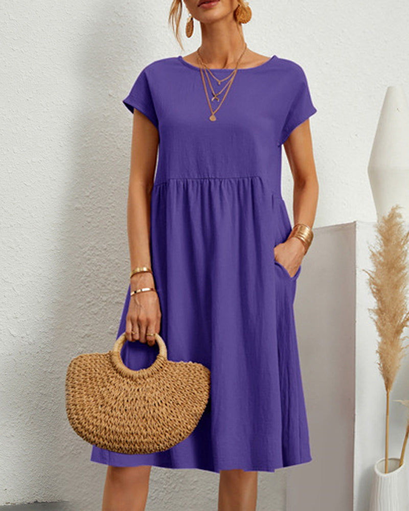 Jane | Vestido suelto clásico y cómodo con escote redondo