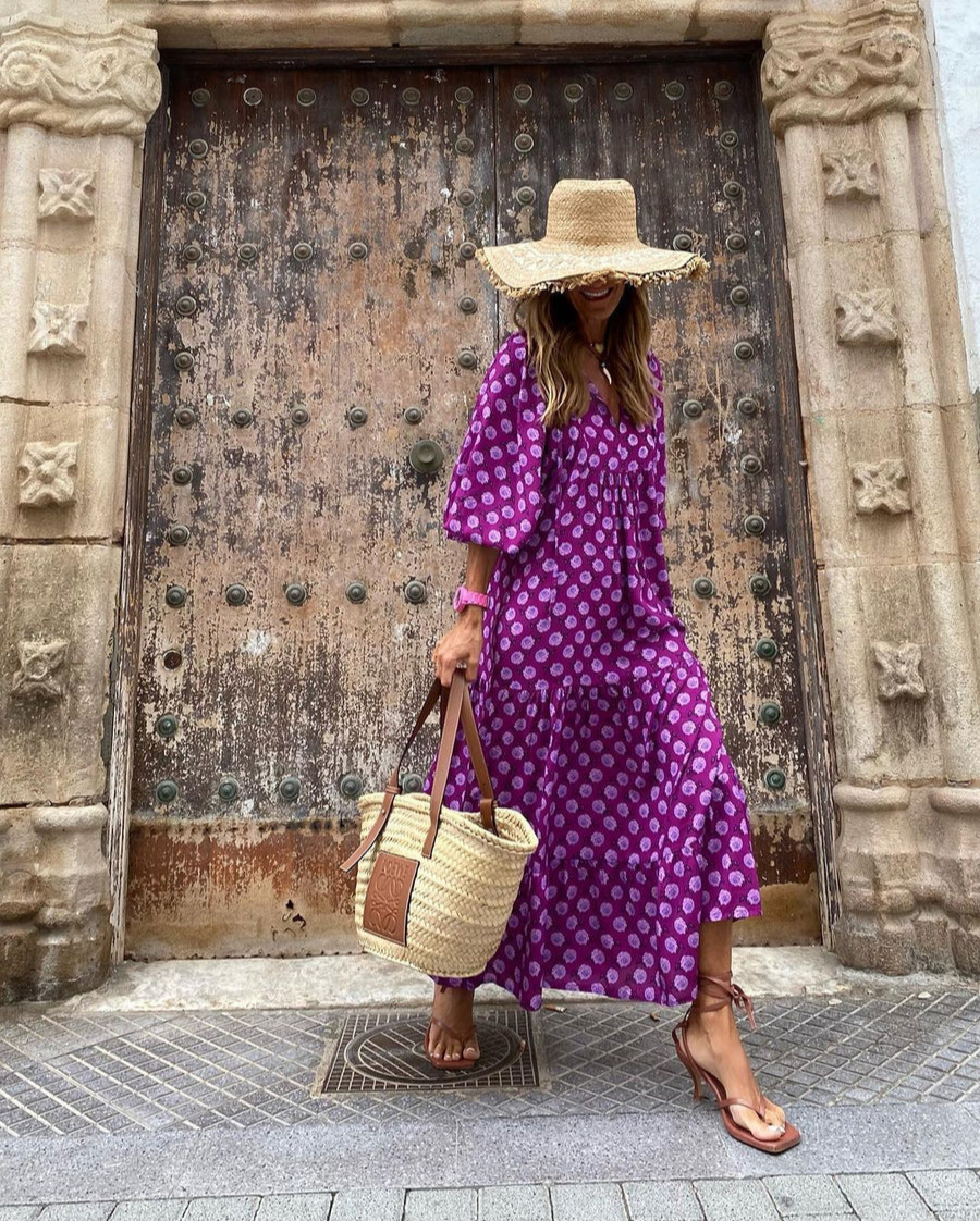 Elin | Maxi vestido boho de algodón