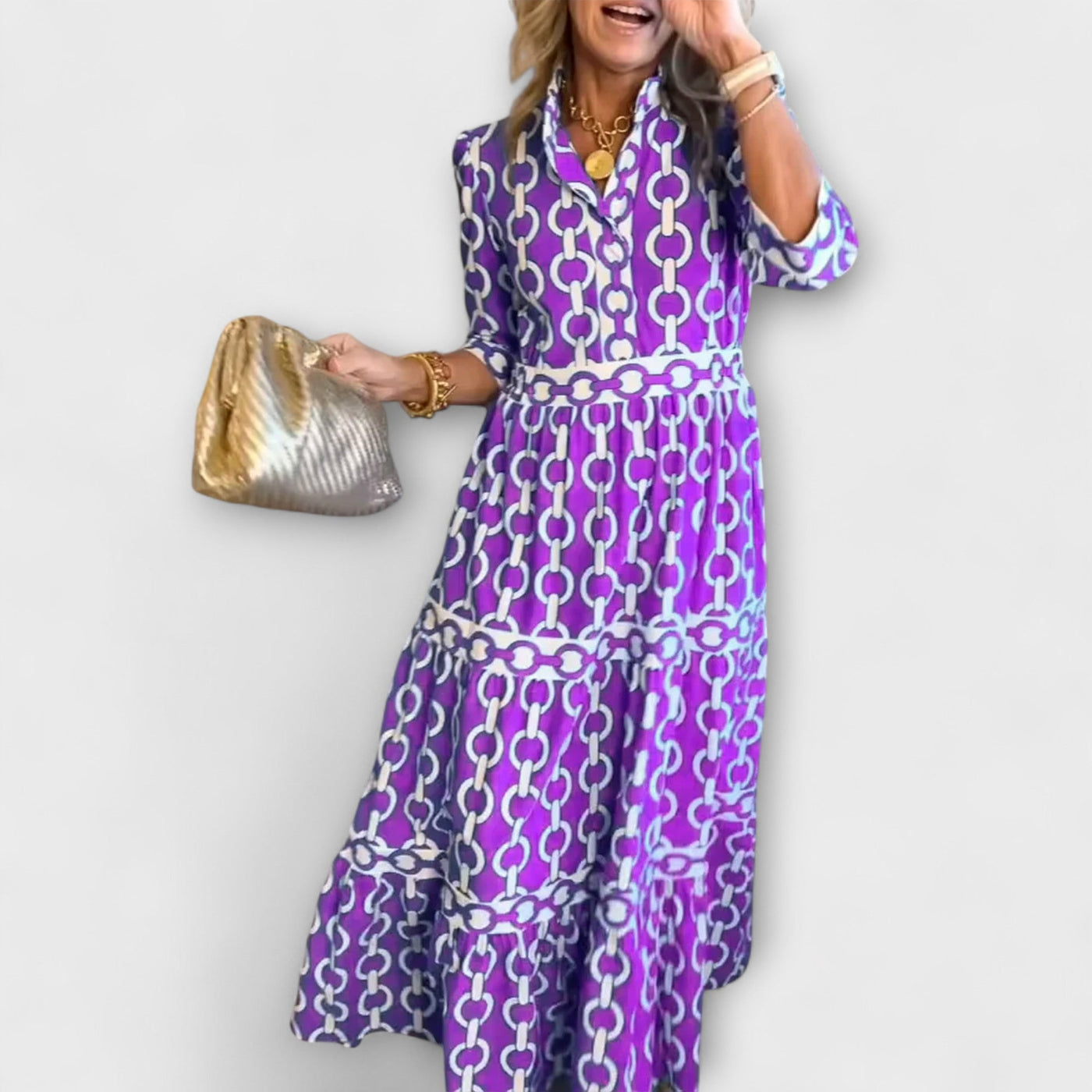 Isabelle | Vestido midi con cuello de camisa