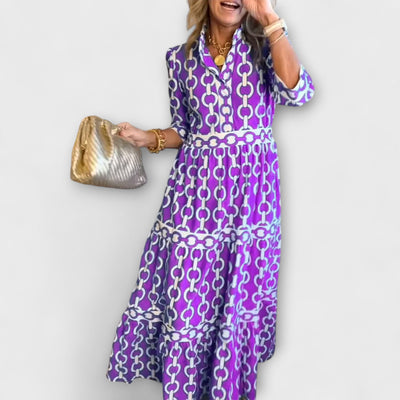 Isabelle | Vestido midi con cuello de camisa
