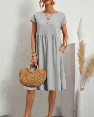 Jane | Vestido suelto clásico y cómodo con escote redondo