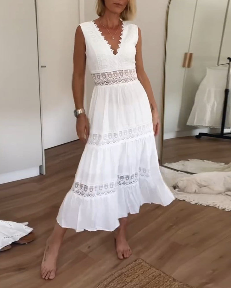 Charlotte | Vestido de encaje artesanal con escote en V