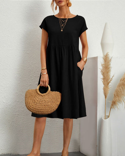 Jane | Vestido suelto clásico y cómodo con escote redondo