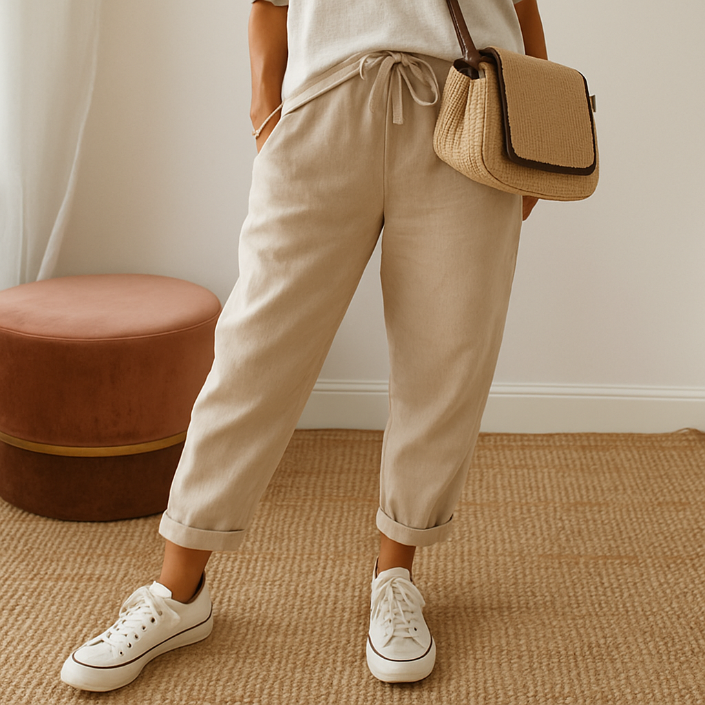 Pantalón de lino antihumedad, informal y elegante