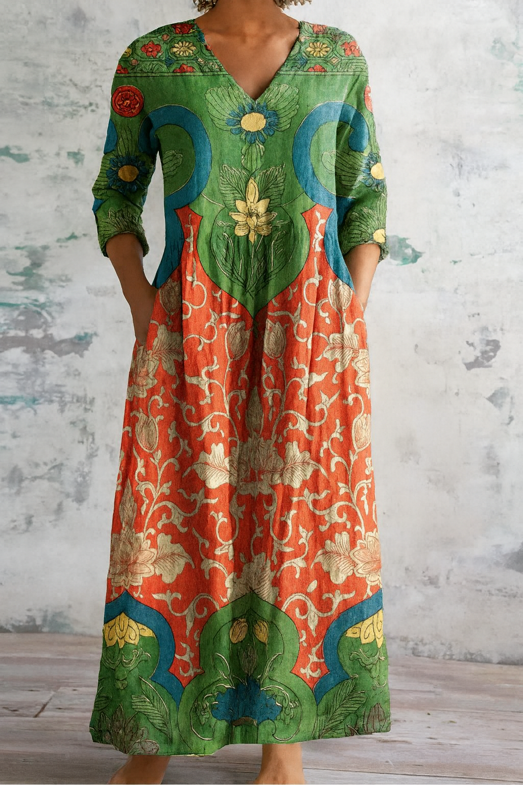 Aroa | Vestido largo vintage de flores