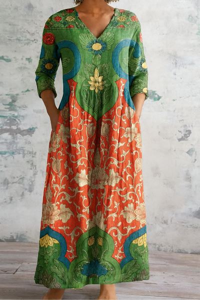 Aroa | Vestido largo vintage de flores