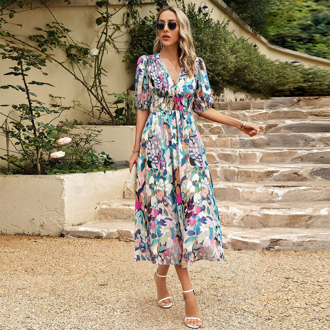 Lana | Vestido de Verano Midi con Escote en V