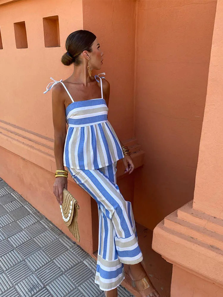 Hanne | Summer set con pantalones impresos
