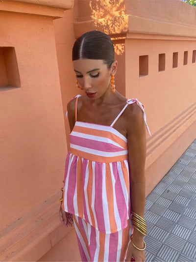 Hanne | Summer set con pantalones impresos