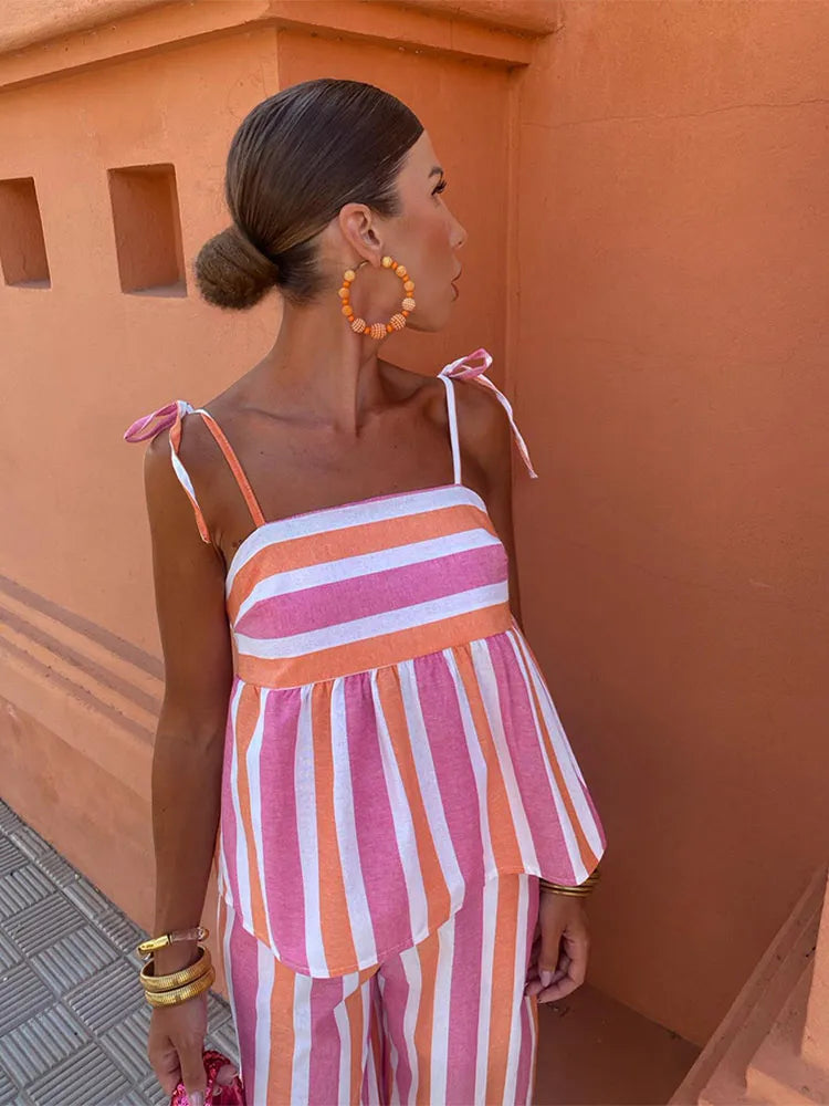 Hanne | Summer set con pantalones impresos