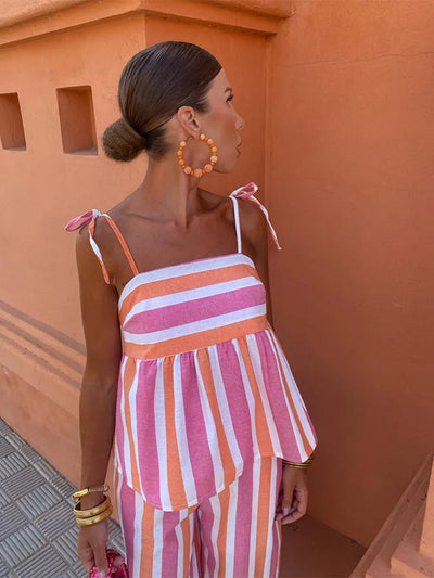Hanne | Summer set con pantalones impresos