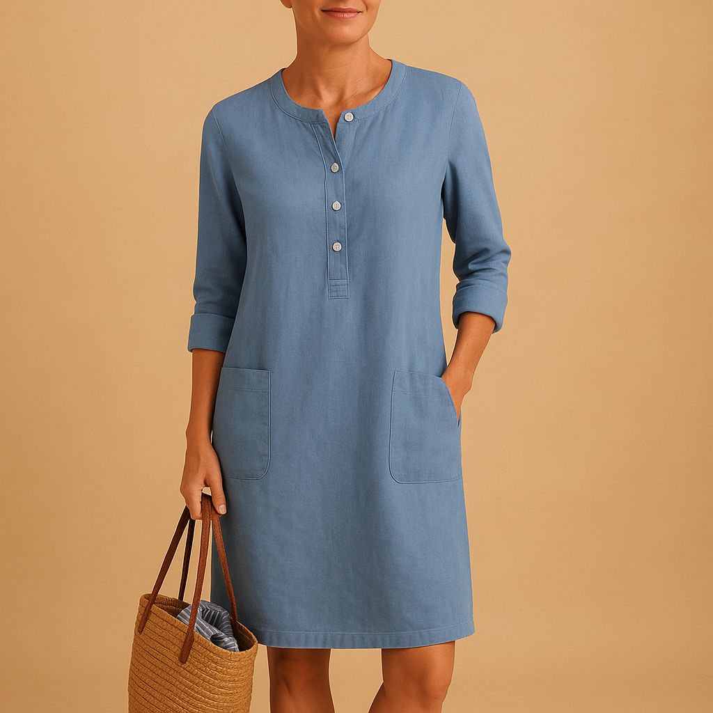 Lianne | Vestido midi minimalista – Elegancia atemporal y comodidad incomparable