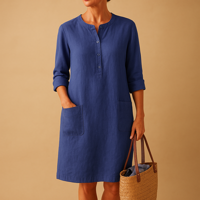 Lianne | Vestido midi minimalista – Elegancia atemporal y comodidad incomparable