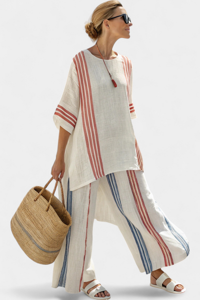 Mirthe | Conjunto de dos piezas ligero con rayas y corte oversize